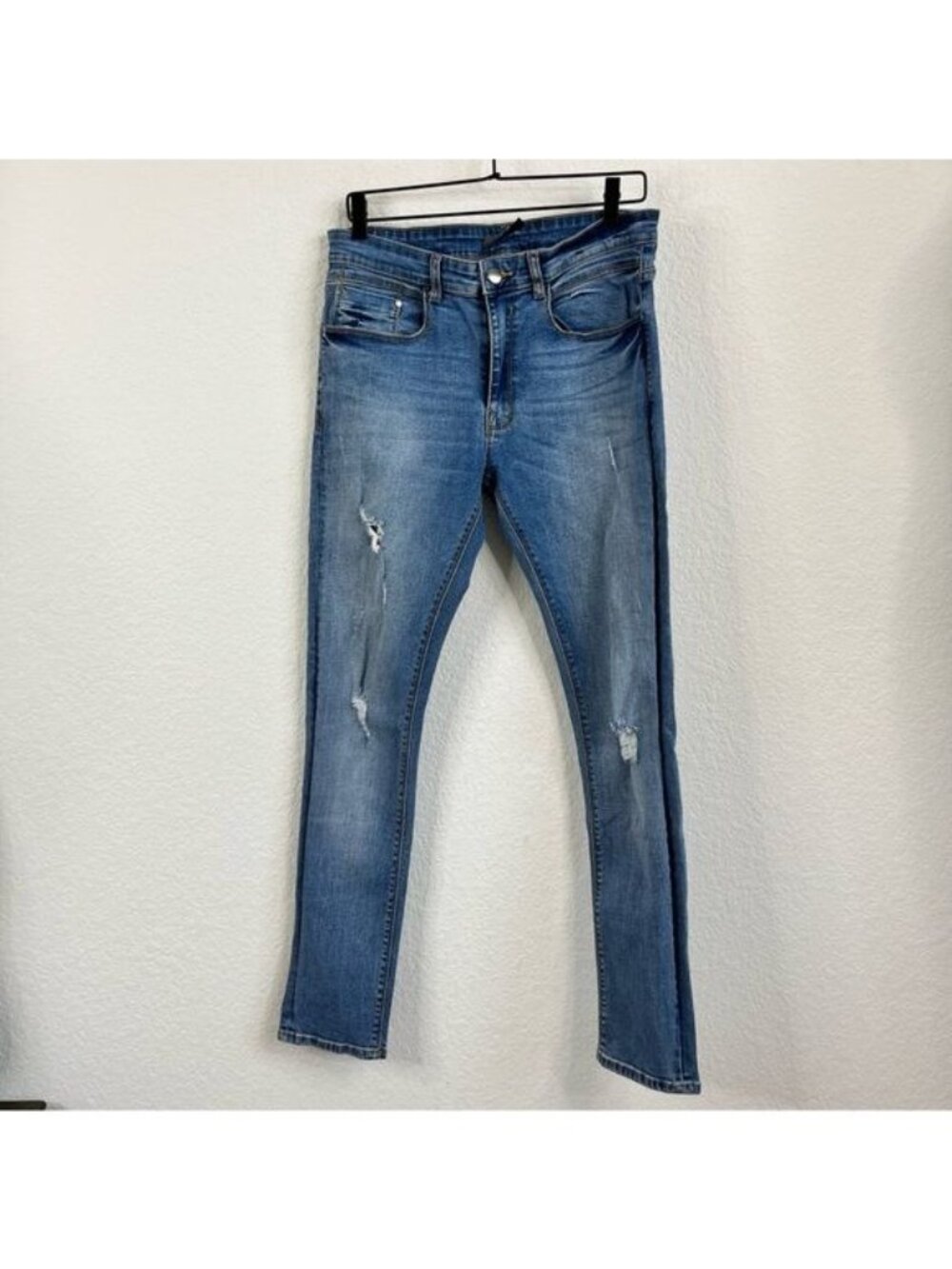 ASOS Jefferson Distressed Blue Ripped Jeans - Picture 3 of 12